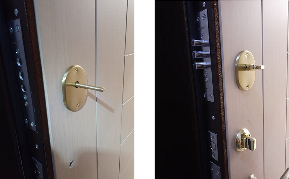 установка личинки ключ/вертушка в замок входной двери
